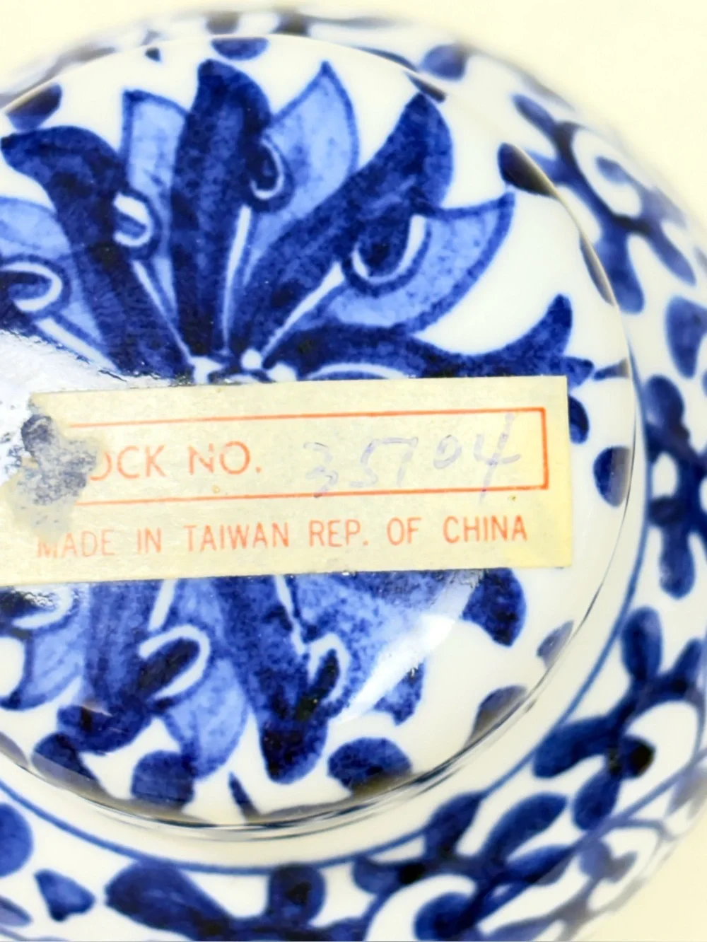 Vintage Miniature Blue and White Ceramic Ginger Jars with lids  Set of 2